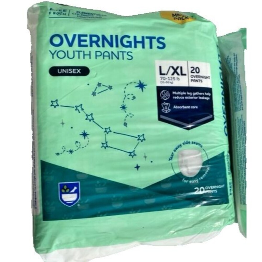 Rite-Aide Overnight Youth Pull-Ups 20 Count RARE Size L-XL (70-125 lbs.) Unisex